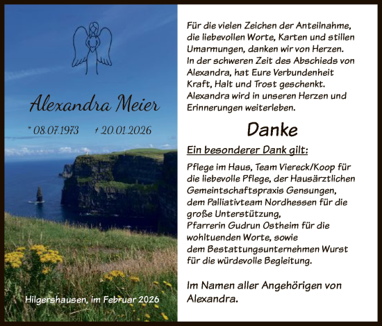 Traueranzeige von Alexandra Meier von HNAHNA