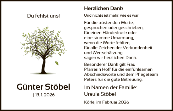 Traueranzeige von Günter Stöbel von HNA