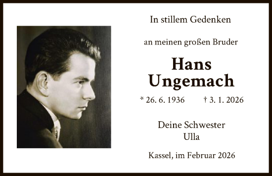 Traueranzeige von Hans Ungemach von HNA