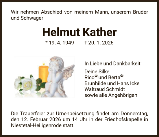 Traueranzeige von Helmut Kather von HNA
