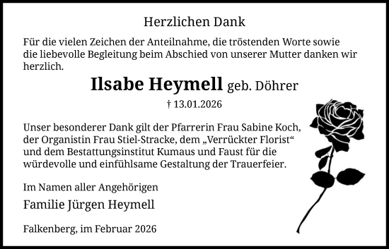 Traueranzeige von Ilsabe Heymell von HNAHNA