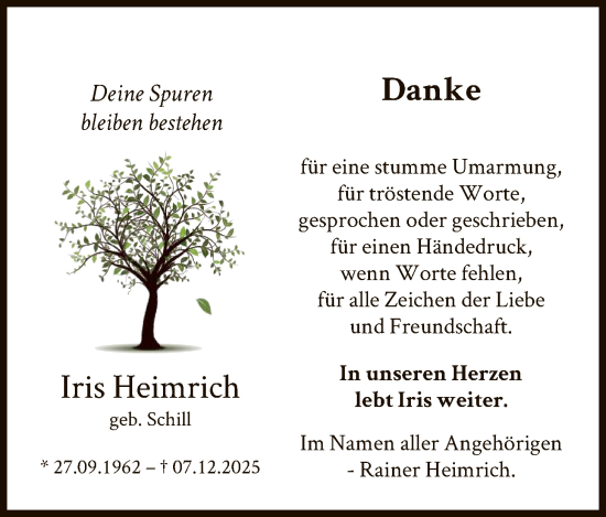 Traueranzeige von Iris Heimrich von HNAHNA