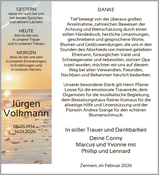 Traueranzeige von Jürgen Volkmann von HNA