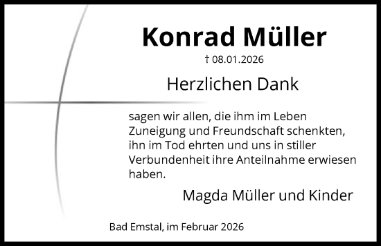 Traueranzeige von Konrad Müller von HNA