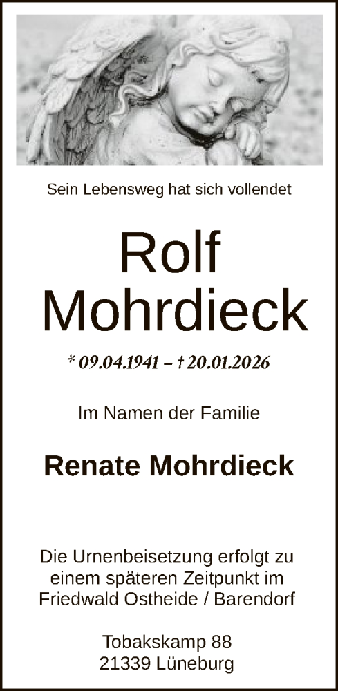 Traueranzeige von Rolf Mohrdieck von HNA